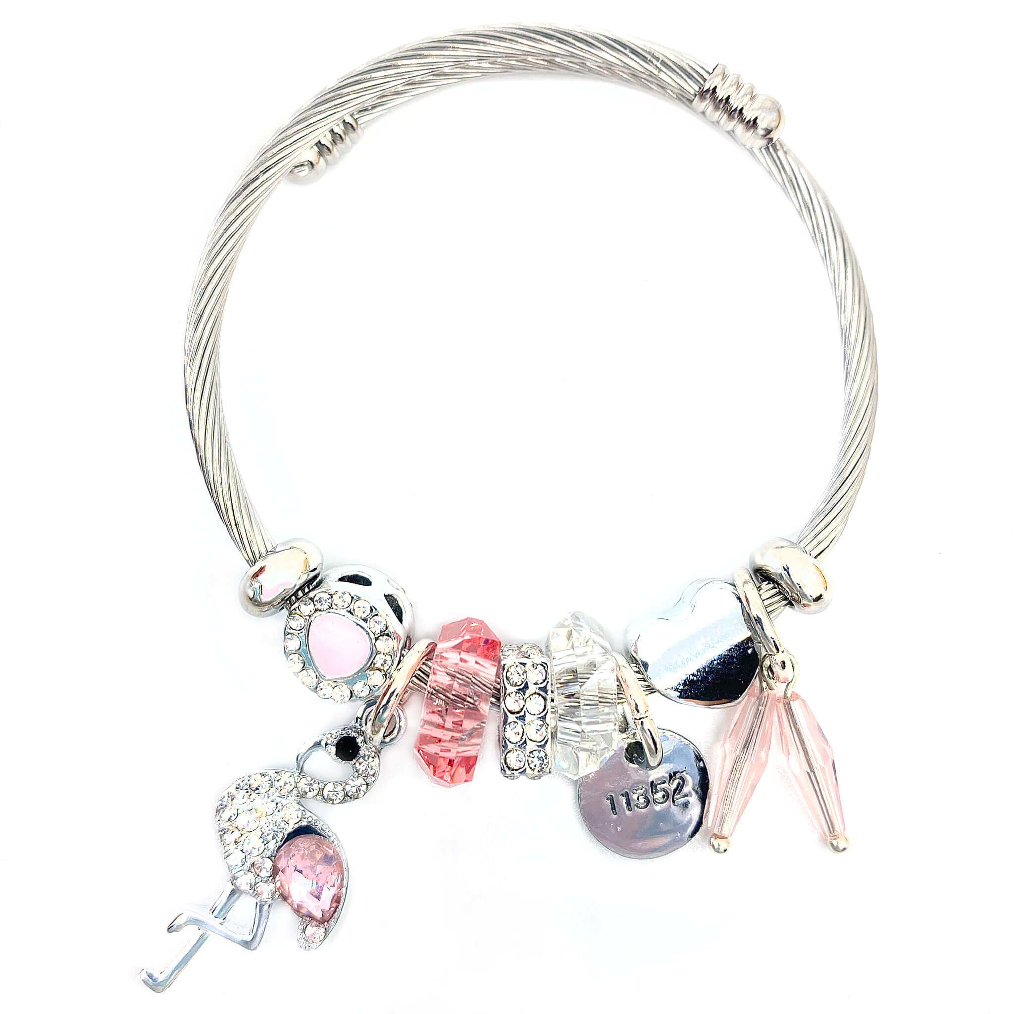 Charms and Beads Armband Flamingo